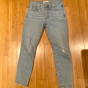 9" Mid-Rise Skinny Crop Jeans - Button-Front